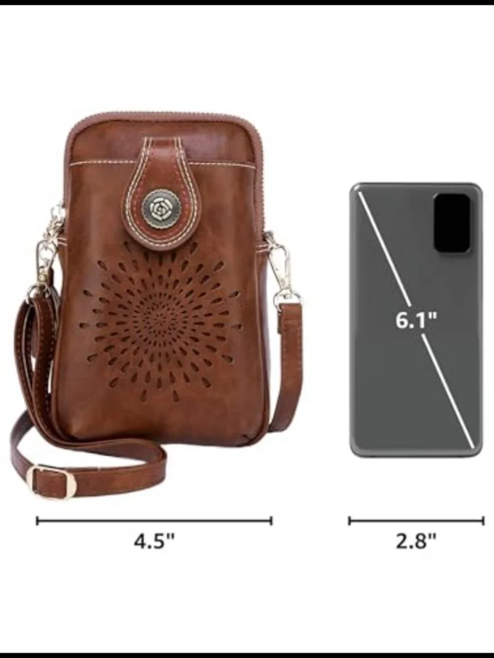 Vegan Leather Crossbody Phone Purse with Tassels